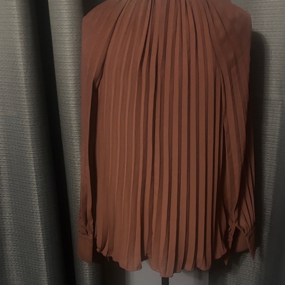 H&M Chocolate Brown Pleated Blouse - Picture 3 of 6